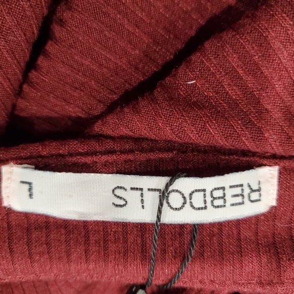 Rebdols Wine Red Belted Midi Dress  Large - Picture 6 of 6